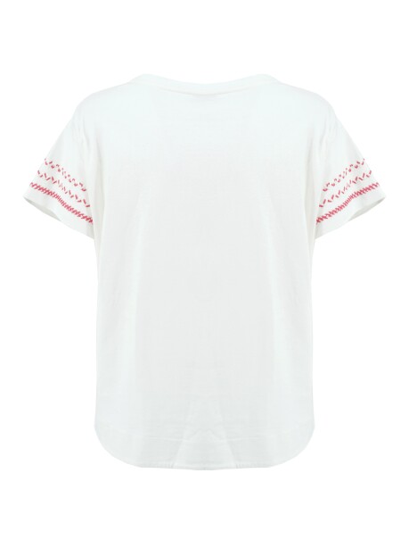 T-shirt in cotone con ricamo - 2