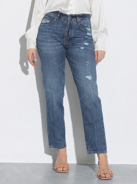 Jeans Manu modello straight con rotture - 5