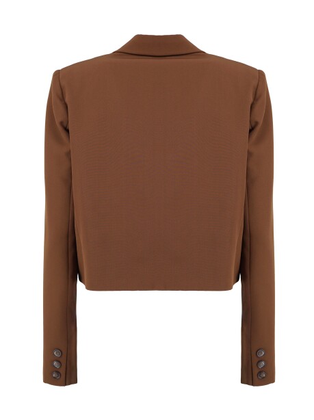 Blazer cropped in tinta unita - 2