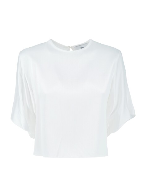 Blusa in satin con oblò posteriore - 1