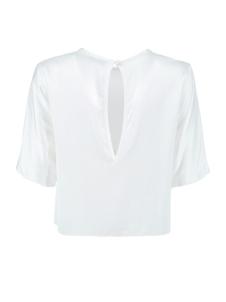 Blusa in satin con oblò posteriore - 2