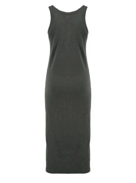 Vestito scollo americano a costine - 2