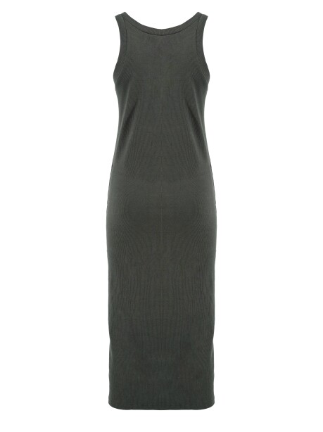 Ribbed American neckline dress - 2