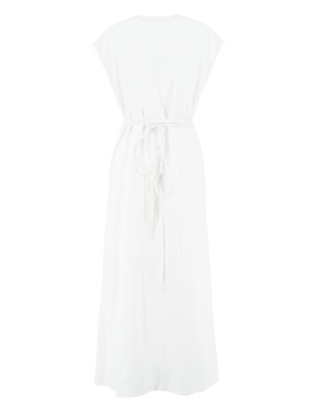 Long linen dress with crossover - 2
