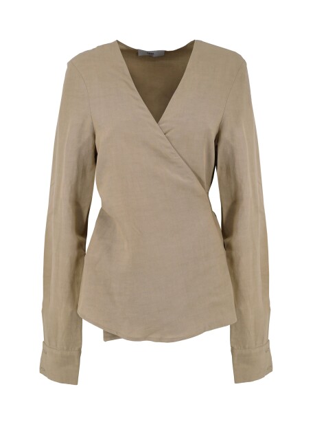 Linen crossover shirt - 1