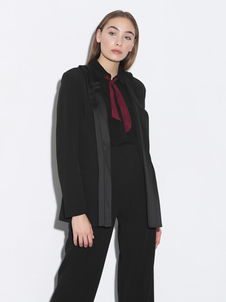 Blazer con revers in raso - 1