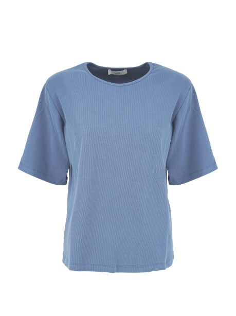 Noleggio T-shirt a costine con spalline imbottite blu · The Paac