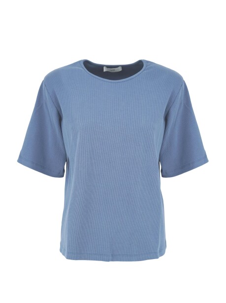 Ribbed T-shirt with shoulder pads - 1