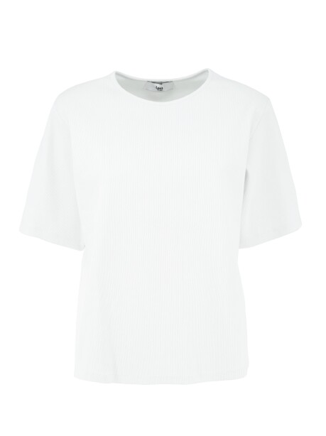 Ribbed T-shirt with shoulder pads - 1
