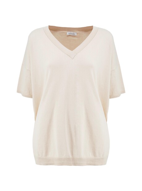 Blusa scollo a V in cotone - 1