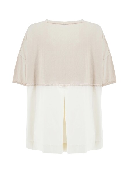 Blusa scollo a V in cotone - 2