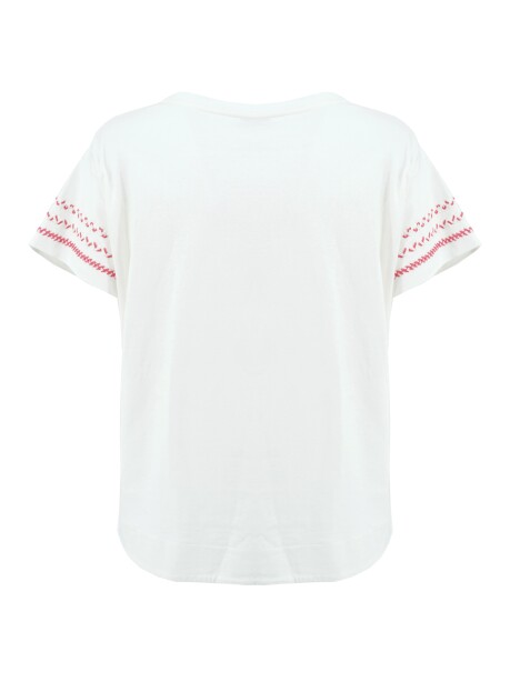 T-shirt in cotone con ricamo - 2