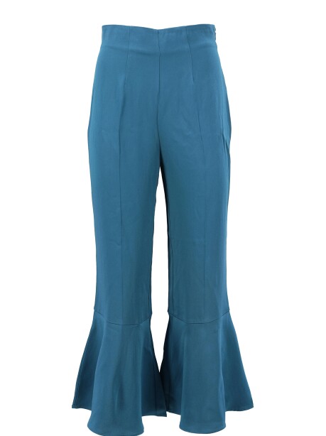 Fitted trousers with flounced bottom - 1