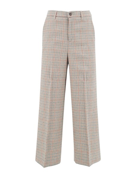 Pantaloni fantasia check modello crop - 1