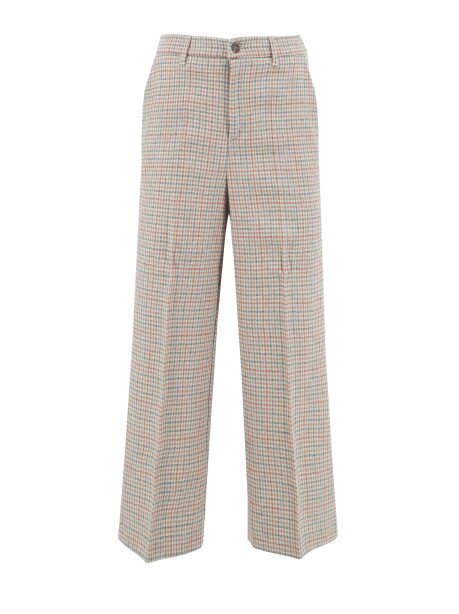 Check patterned cropped trousers - 1