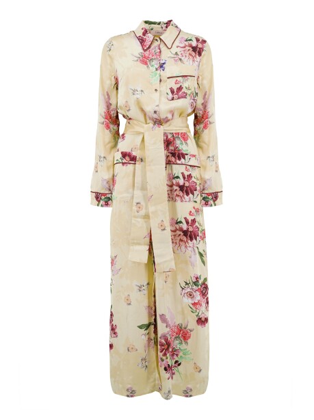 Long shirt dress with flowers - 1