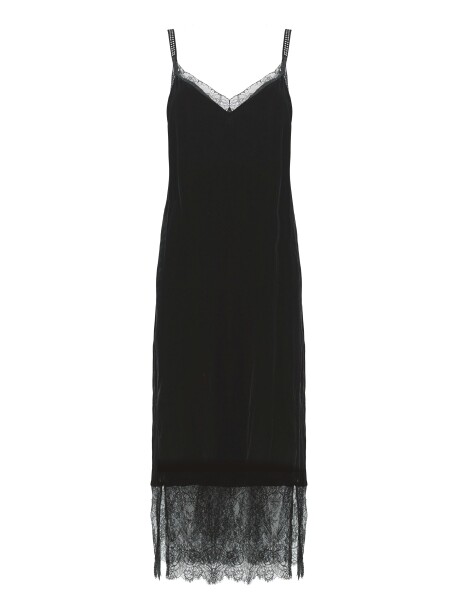 Slip dress in velvet and lace - 1