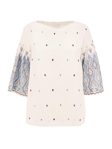 Blusa con decorazioni etniche - 1