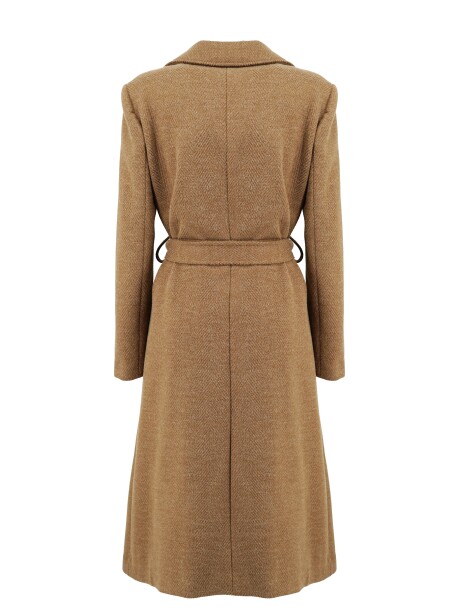 Cappotto lungo spigato con cintura - 2