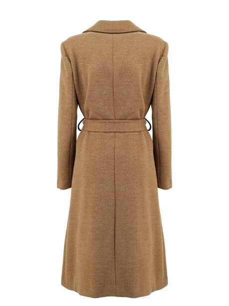 Long herringbone coat with belt - 2