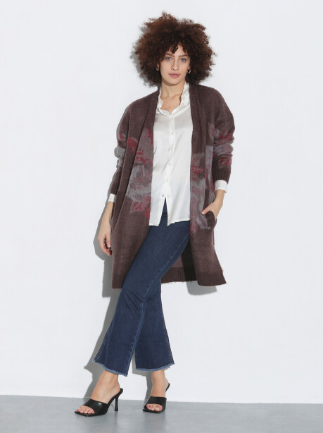 Maxi Cardigan a fantasia floreale - 3