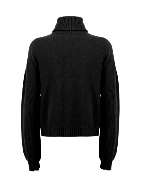 High neck sweater with ribbed sleeves - 2