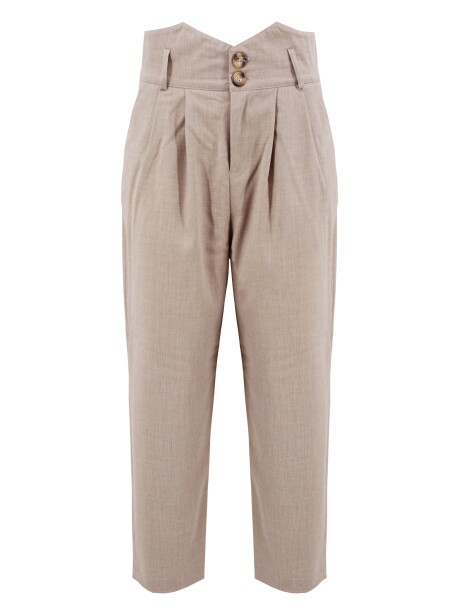 Pantaloni a vita alta con bottoni - 1