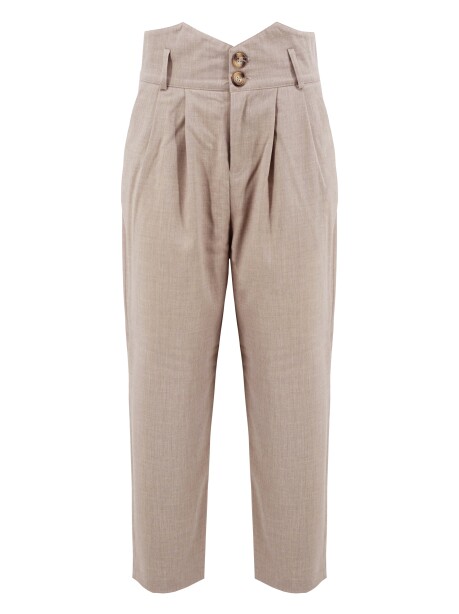 High-waisted trousers with buttons - 1