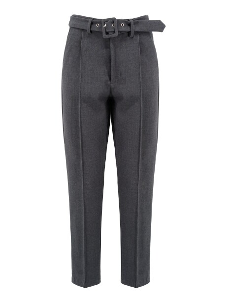 High-waisted trousers with belt - 1