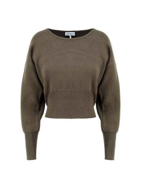 Solid color crewneck sweater - 1