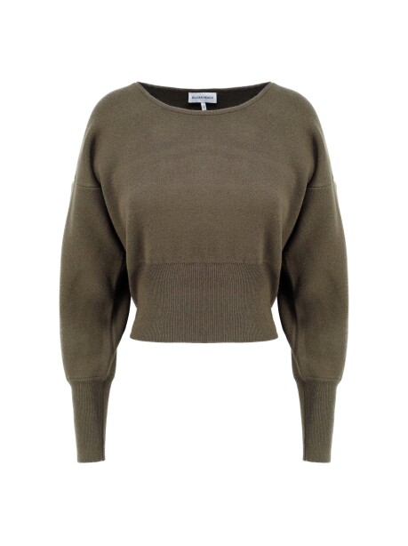 Solid color crewneck sweater - 1