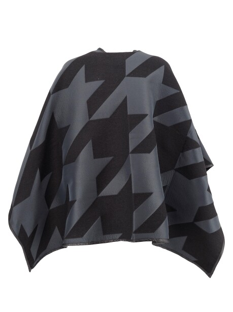Maxi houndstooth patterned cape - 2