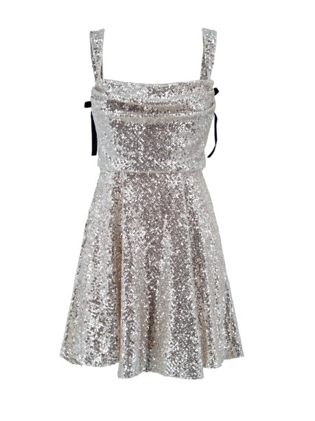 Mini dress in paillettes con bustier - 1