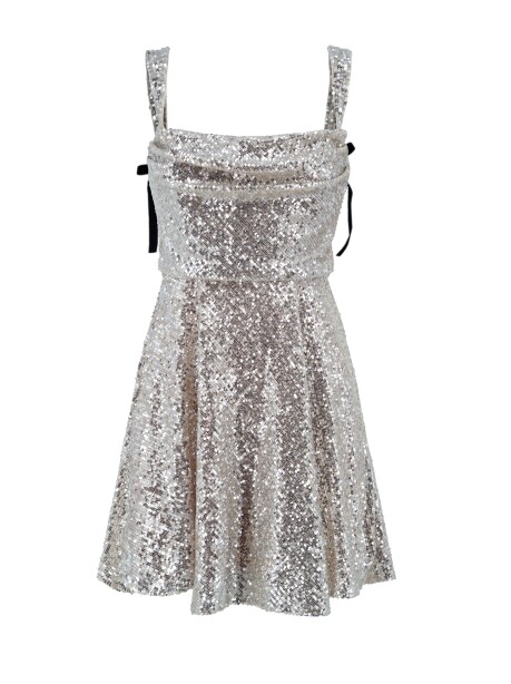 Sequined mini dress with bustier - 1
