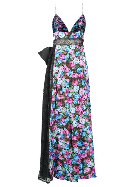 Maxi dress stampa floreale con pizzo - 2