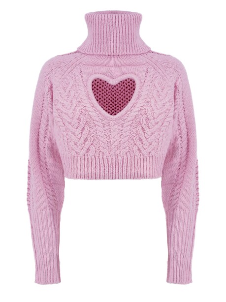 Maglia crop con cut out a forma di cuore - 1