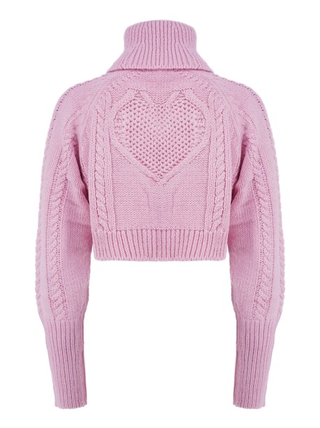 Cropped sweater with heart-shaped cut out - 2