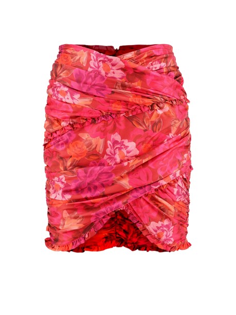 Floral patterned wallet mini skirt - 1
