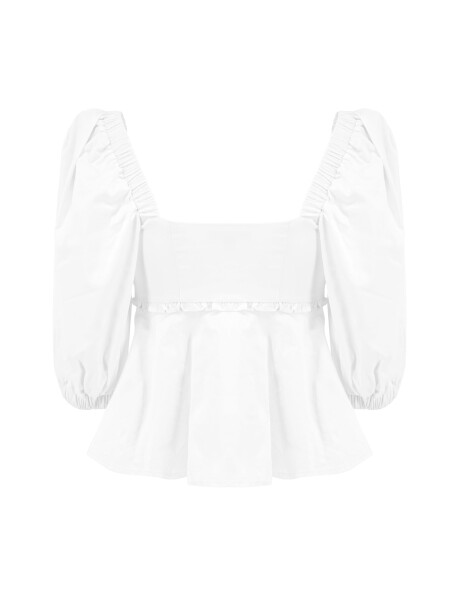 Top in popeline con bottoncini - 2