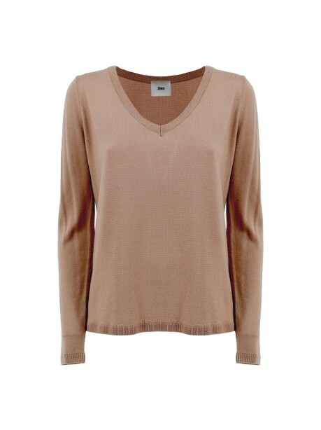 V-neck sweater in pure merino wool - 1