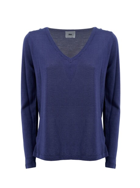 V-neck sweater in pure merino wool - 1