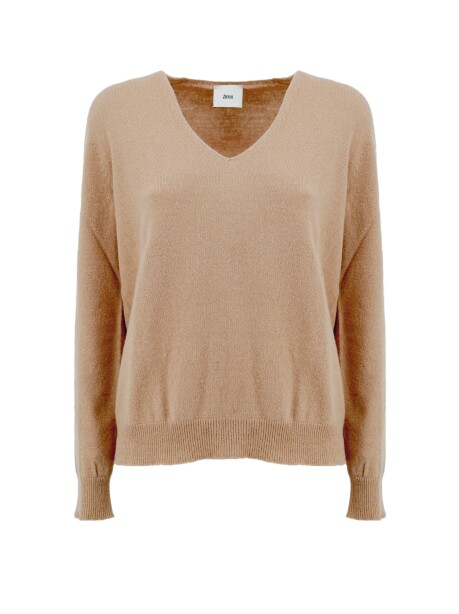 V-neck sweater in mixed wool and cashmere - 1