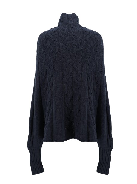 Wool and cashmere blend knitted cape - 2