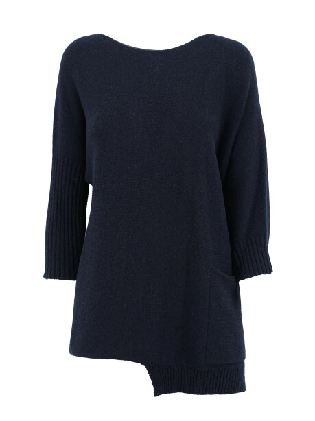 Asymmetrical maxipull in wool and cashmere - 1