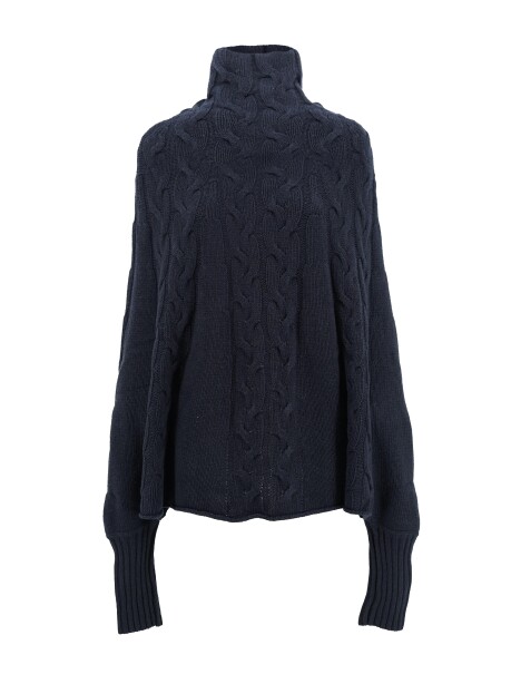 Wool and cashmere blend knitted cape - 1