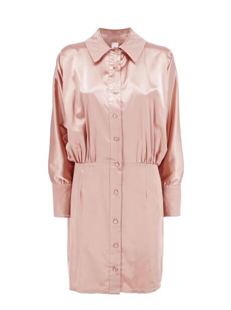 Satin-effect shirt dress - 1