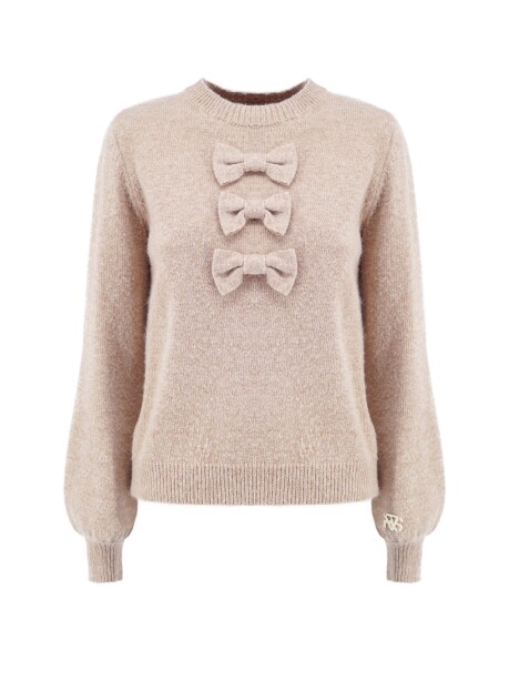 Pullover con decorazione in misto angora - 1