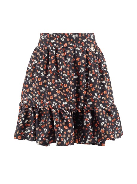 Short floral print skirt - 1