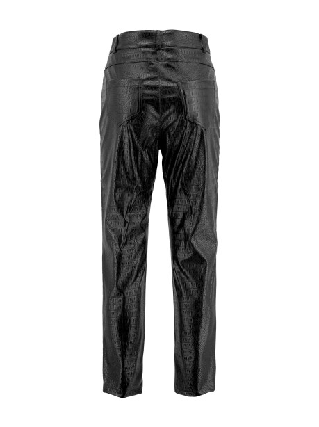 Croco print faux leather trousers - 2
