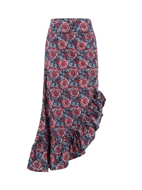 Asymmetrical gypsy skirt with ethnic pattern - 1
